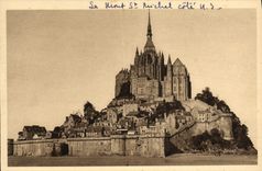 CPA La Douce France Le Mont St Michel Vue Generale Cote Nord Est