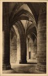 VINTAGE POSTCARD Soft France Mont Saint Michel Abbey the Crypt Of the Large pillars