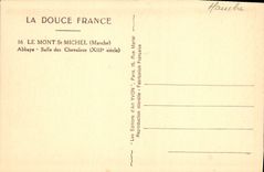 VINTAGE POSTCARD Soft France the Mount St Michel Room Abbey Of the Knights