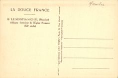 VINTAGE POSTCARD Soft France the Mount St Interior Michel Abbey Of the Romance Church