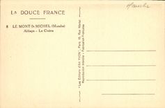 VINTAGE POSTCARD Soft France the Mount St Michel Abbey the Cloister