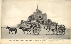 CPA Le Mont Saint Michel Voitures De Genets 