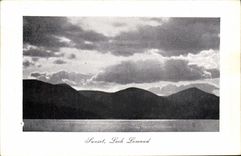 VINTAGE POSTCARD Sunset Lomond Log