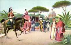 VINTAGE POSTCARD Riding Pope