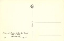 VINTAGE POSTCARD Roger Of Pasture Says Van Der Weyden Pieta Musee Of Brussels