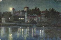 VINTAGE POSTCARD Torino Castello Medioevale Sul Po