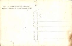 CPA Le Mont St Michel Abbaye Interieur De L'Eglise Romane