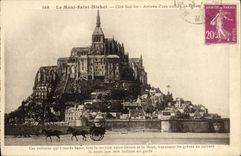 VINTAGE POSTCARD Mont Saint Michel the E$st Southern part Arrived Of a car of Brooms