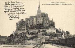 VINTAGE POSTCARD Emerald Dimension Mount St Michel Seen from Of the South Botrel Train