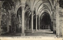 CPA Abbaye Du Mont Saint Michel La Salle Des Hotes