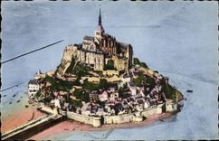 CPA Le Mont St Michel Vue aerienne
