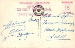 VINTAGE POSTCARD Abbey Of Mont Saint Michel the Cloister Western Gallery