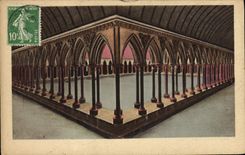 VINTAGE POSTCARD Mount St Michel Galleries Abbey Of the Cloister