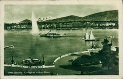 VINTAGE POSTCARD Geneva Roads And Mont Blanc