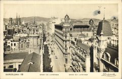 VINTAGE POSTCARD Barcelona Gran Via Layetana