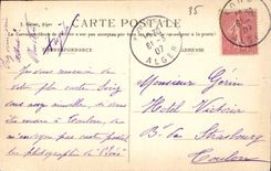 POSTAL Argel de la VENDIMIA la entrada del puerto la noche