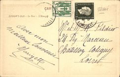 VINTAGE POSTCARD Low Longwy the Park the Pond