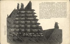 CPA Les fortifications d'Alesia Enceintes gauloises Militaria