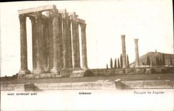 VINTAGE POSTCARD Greece Athens Temple of Jupiter