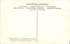 POSTAL Sevilla Cathedral Tumba de Cristobal Colonist de la VENDIMIA