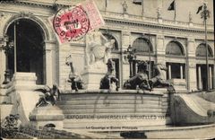 VINTAGE POSTCARD Brussels World Fair 1910 Quadriga and main entrance