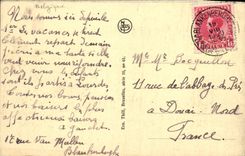 VINTAGE POSTCARD Blankenberghe the Dam and the Monument of Bruyne and Lippes