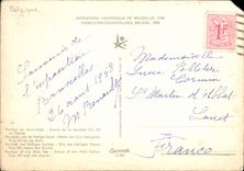 MODERN CARD Exposition of Brussels 1958 House of the Saint sits Statue of his Pie XII holiness