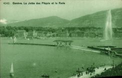 CPA Geneve La Jetee des Paquis et la Rade