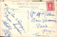 VINTAGE POSTCARD Barcelona Puerta of Paz there edifico of the junta of Obras del Puerto