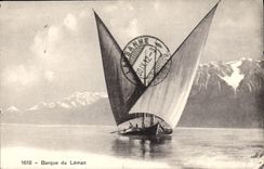 VINTAGE POSTCARD Boat of Swiss Leman Boat