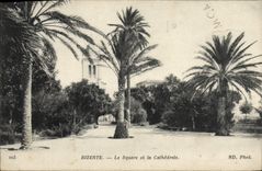 CPA Bizerte Le Square et la Cathedrale