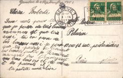 CPA Geneve Pont du Mont Blanc la nuit 