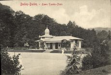 VINTAGE POSTCARD Baden Baden Lawn Plaiz Tennis