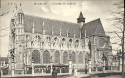 POSTAL Bruselas de la VENDIMIA la iglesia de la arena fina