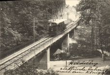 VINTAGE POSTCARD Heidelberg Die Neue Elektrische Bahn Funicular Train