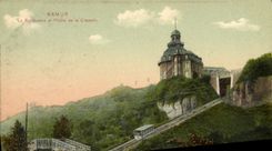 VINTAGE POSTCARD Namur the funicular and the hotel of the citadel