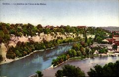 CPA Geneve La Jonction de L'Arve et du Rhone