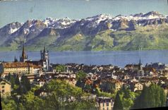 CPA Lausanne Vue Generale et les Alpes