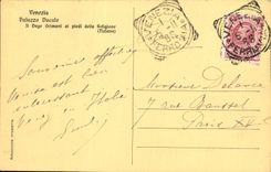 VINTAGE POSTCARD Venezia Palazzo Ducal Tiziano