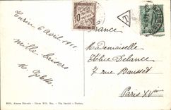 Sul medieval Po del borgo de Torino Castello E de la POSTAL de la VENDIMIA