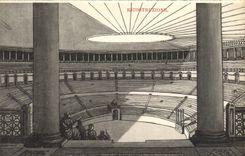 Rapaz del águila de la ilustración de Ricostruzione Roma de la POSTAL de la VENDIMIA