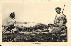 VINTAGE POSTCARD Edon Sple Of the Car African Circuits North Of the Transatlantic Co Gle the lamb barbecue