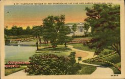 VINTAGE POSTCARD Cleveland Museum Off Art Overlooking The Fine Arts Garden Cleveland Ohio