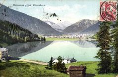 VINTAGE POSTCARD Davosersee Gegen Tinsenhorn