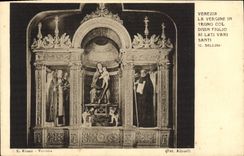 VINTAGE POSTCARD Venezia Vergine In Trono Divine Collar Figlio Al lati Vari Santi