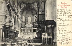Catedral de Londres St Paul S de la POSTAL de la VENDIMIA el órgano de coro