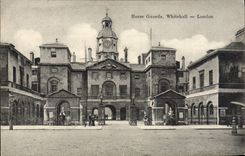 Protectores de caballo de la POSTAL de la VENDIMIA Whitehall Londres