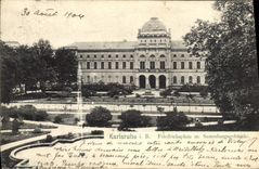 VINTAGE POSTCARD Karlsruhe I B Friedrichsplatz Mr. Sammlungsgebaude