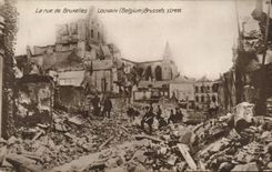 VINTAGE POSTCARD the Street Of Brussels Leuwen Militaria