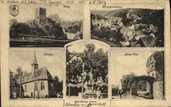 VINTAGE POSTCARD Burg Frauenstein Kirche Altes Tor